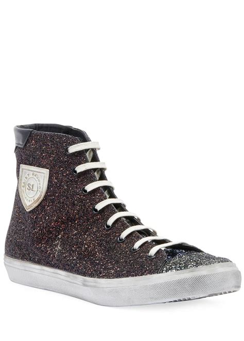 Saint Laurent Men's Bedford Solid Glitter High